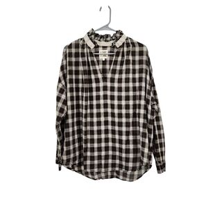 A Shirt Thing Women's Cabo 100% Cotton Plaid Popover Top - L